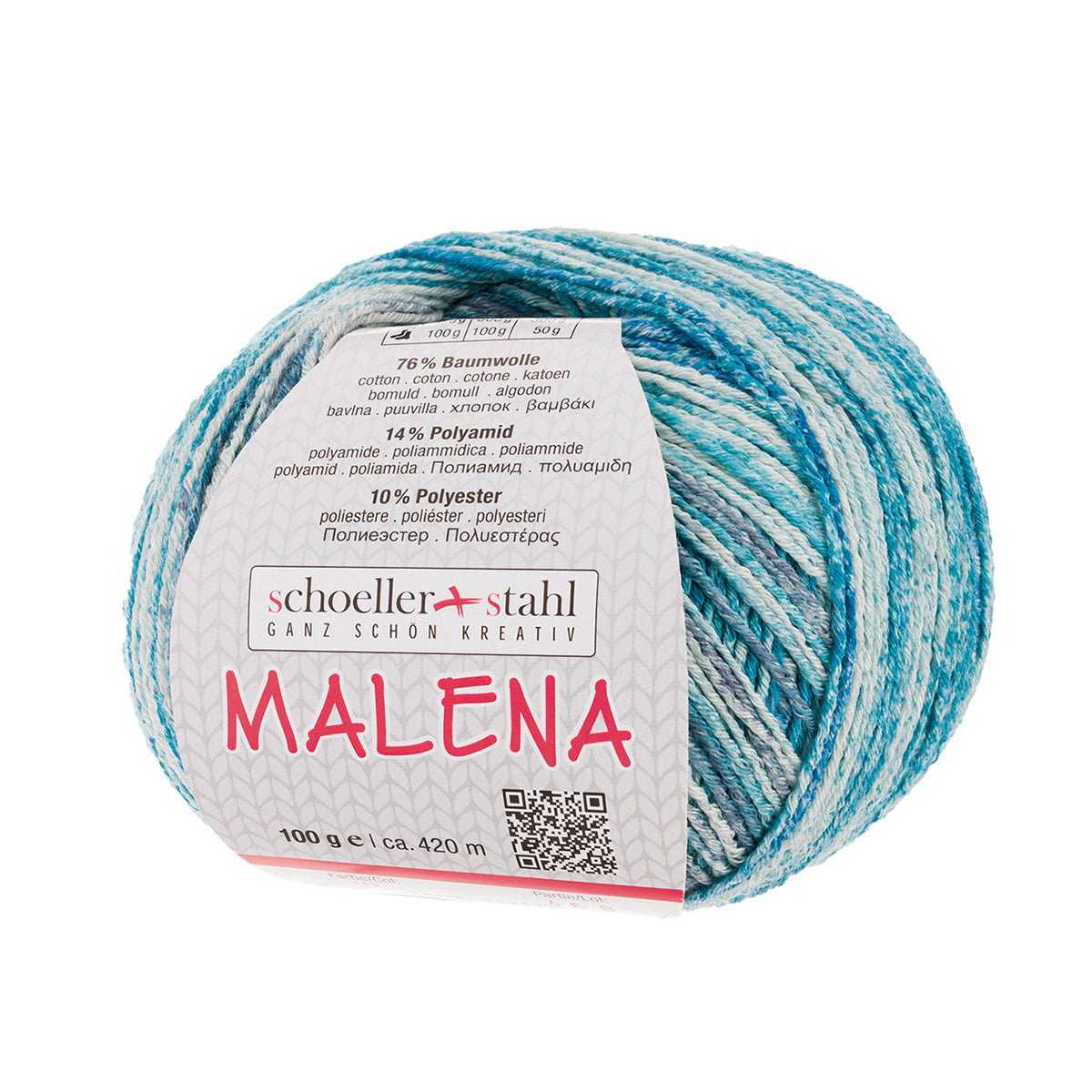 Malena / Knäuel 100g/420m LL / 76% Baumwolle,14% Polyamid,10% Polyester