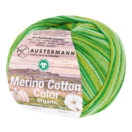 Merino Cotton Color/ Knäuel 50g/230m LL / 55% Schurwolle (Merino), 45% Baumwolle (GOTS)