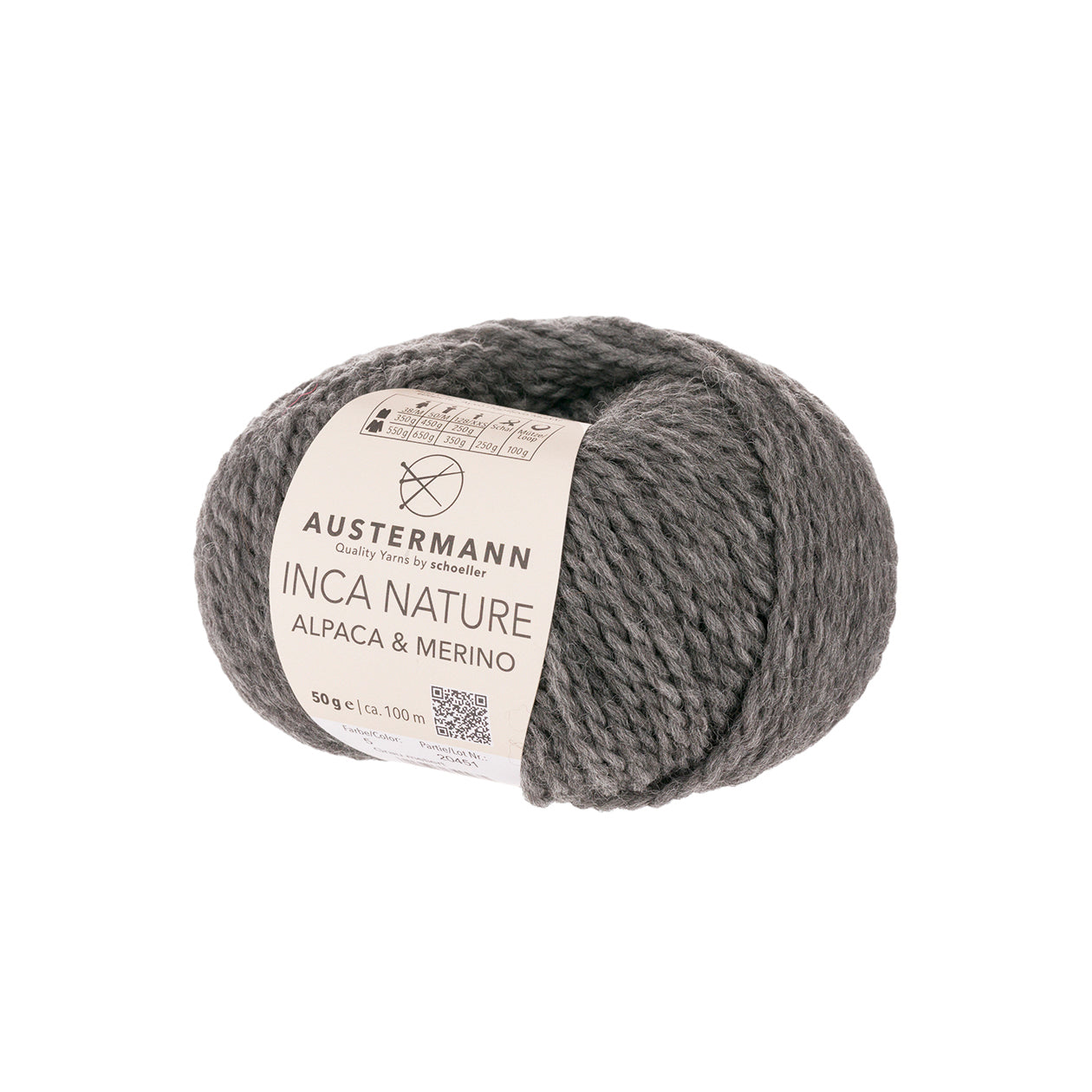 Inca Nature / Knäuel 50g/100m LL / 50% Schurwolle (Merino), 50% Alpaka