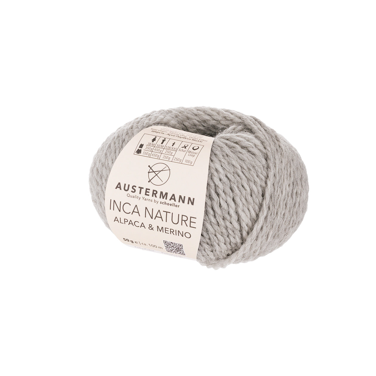 Inca Nature / Knäuel 50g/100m LL / 50% Schurwolle (Merino), 50% Alpaka