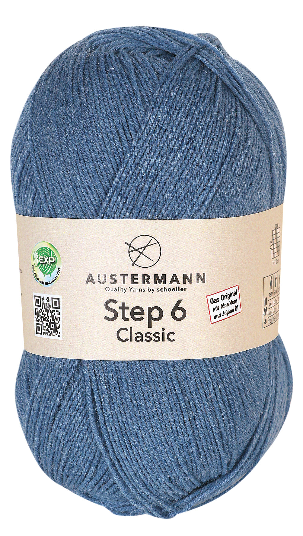 Step 6 Classic / Knäuel 150g/410m LL/ 75% Schurwolle/25%Polyamid / Sockenwolle trocknergeeignet / mit Aloe Vera und Jojoba Öl