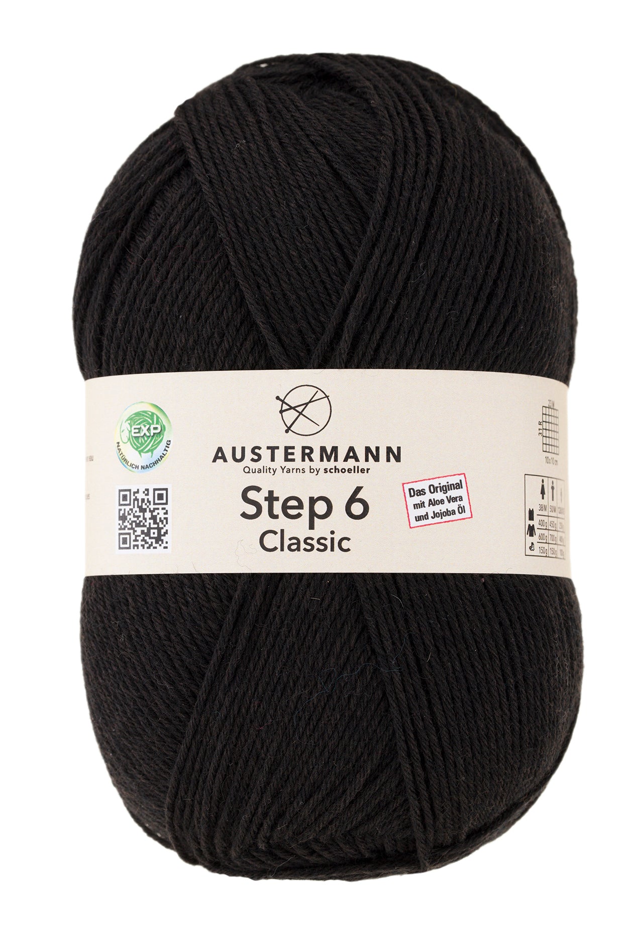 Step 6 Classic / Knäuel 150g/410m LL/ 75% Schurwolle/25%Polyamid / Sockenwolle trocknergeeignet / mit Aloe Vera und Jojoba Öl
