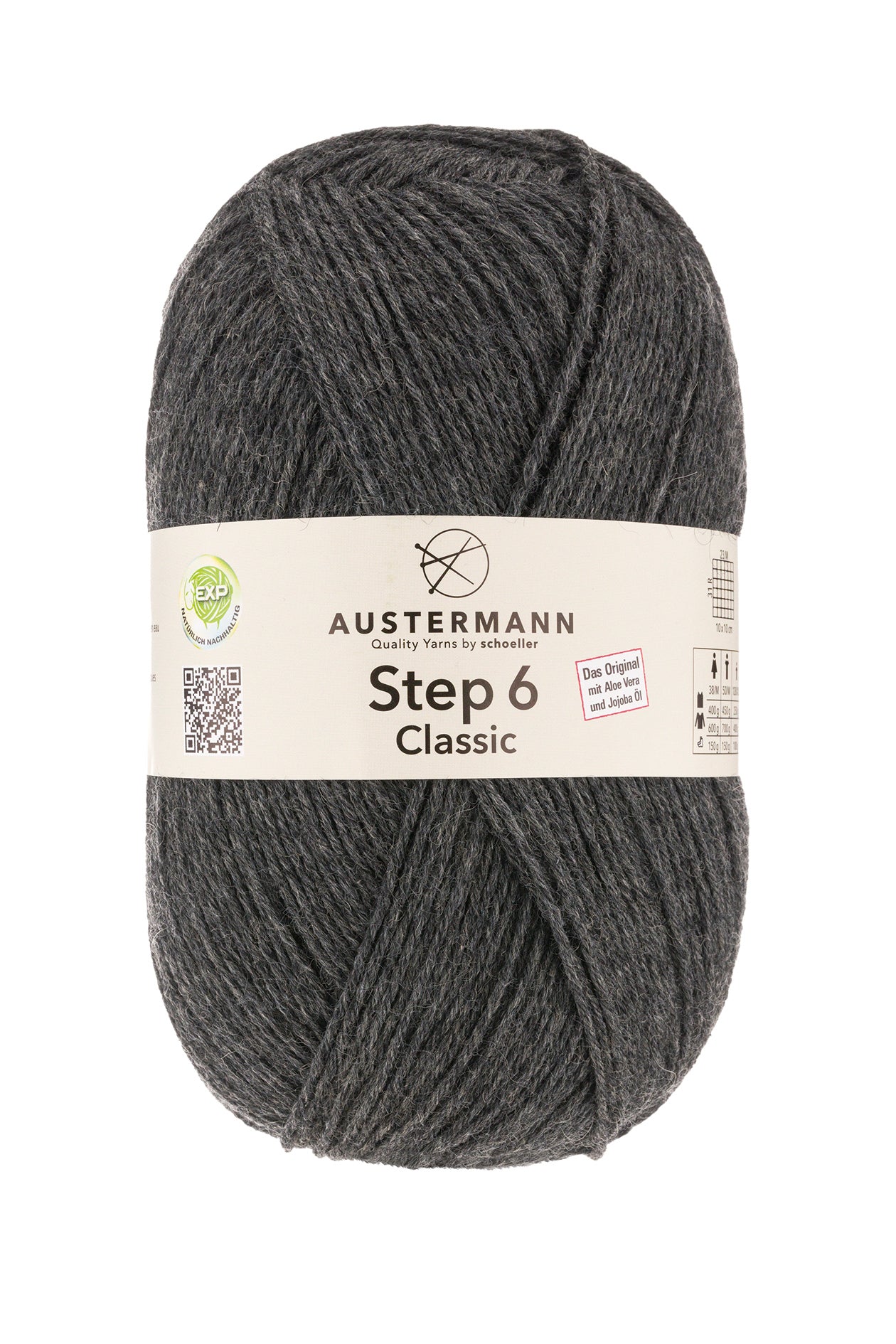 Step 6 Classic / Knäuel 150g/410m LL/ 75% Schurwolle/25%Polyamid / Sockenwolle trocknergeeignet / mit Aloe Vera und Jojoba Öl
