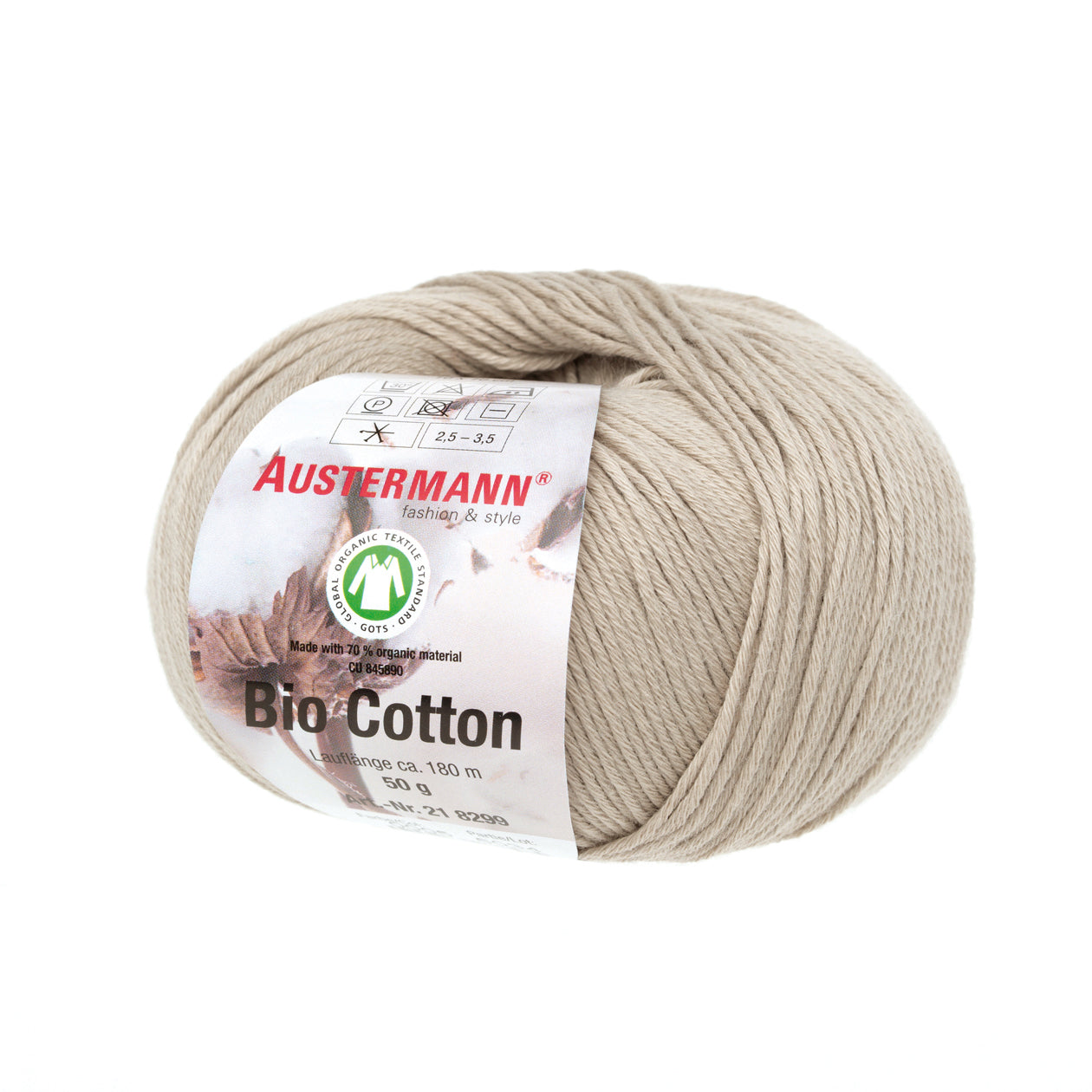 Bio Cotton / Knäuel 50g/180m LL / 100% Baumwolle (GOTS)
