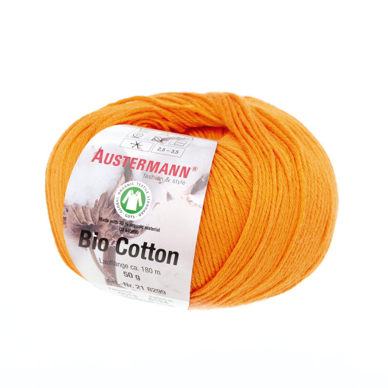 Bio Cotton / Knäuel 50g/180m LL / 100% Baumwolle (GOTS)