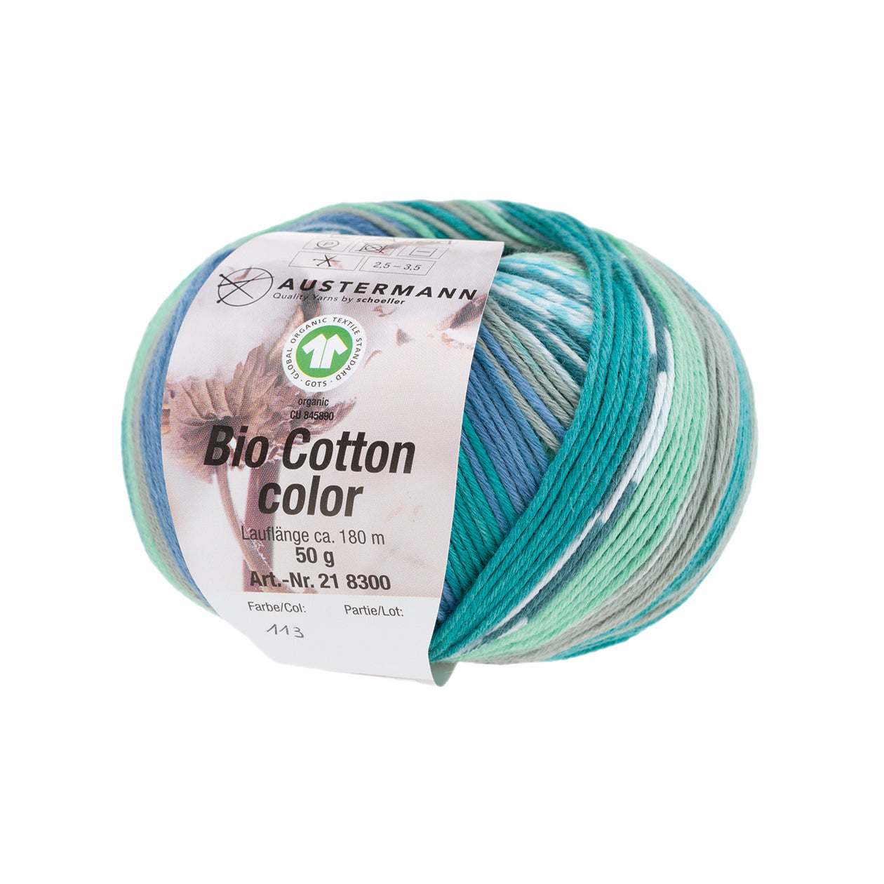Bio Cotton Color / Knäuel 50g/180m LL / 100% Baumwolle (GOTS)