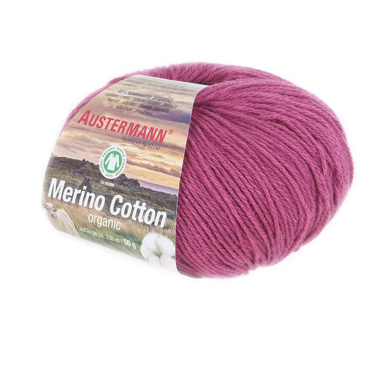 Merino Cotton / Knäuel 50g/230m LL / 55% Schurwolle (Merino), 45% Baumwolle (GOTS)