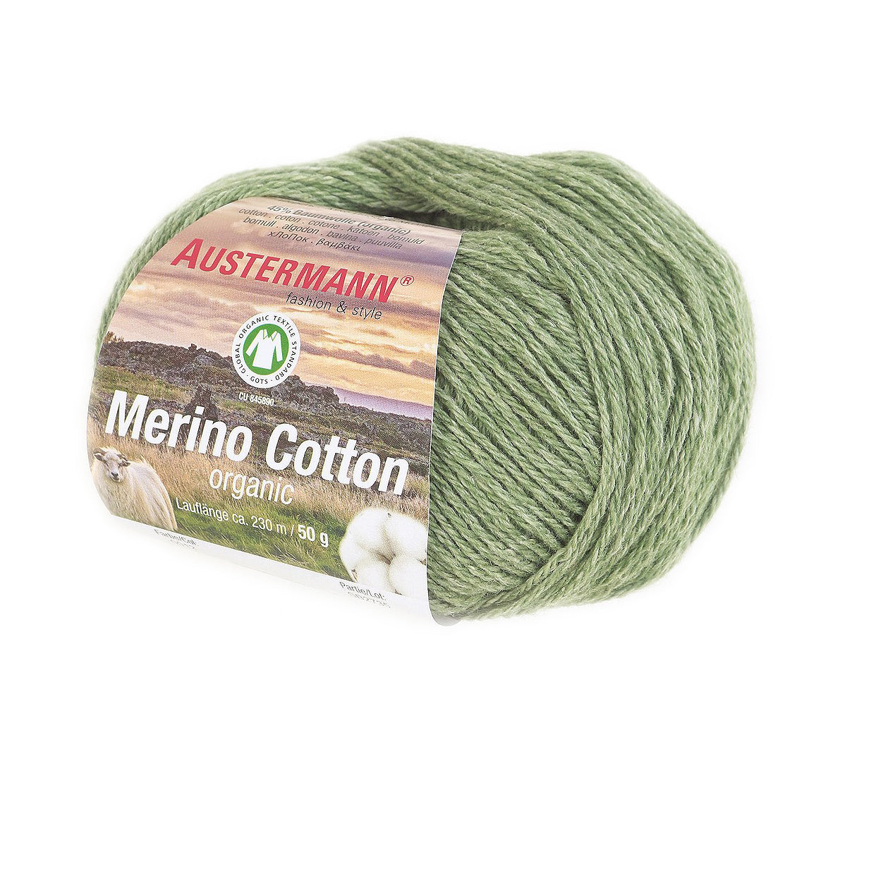 Merino Cotton / Knäuel 50g/230m LL / 55% Schurwolle (Merino), 45% Baumwolle (GOTS)