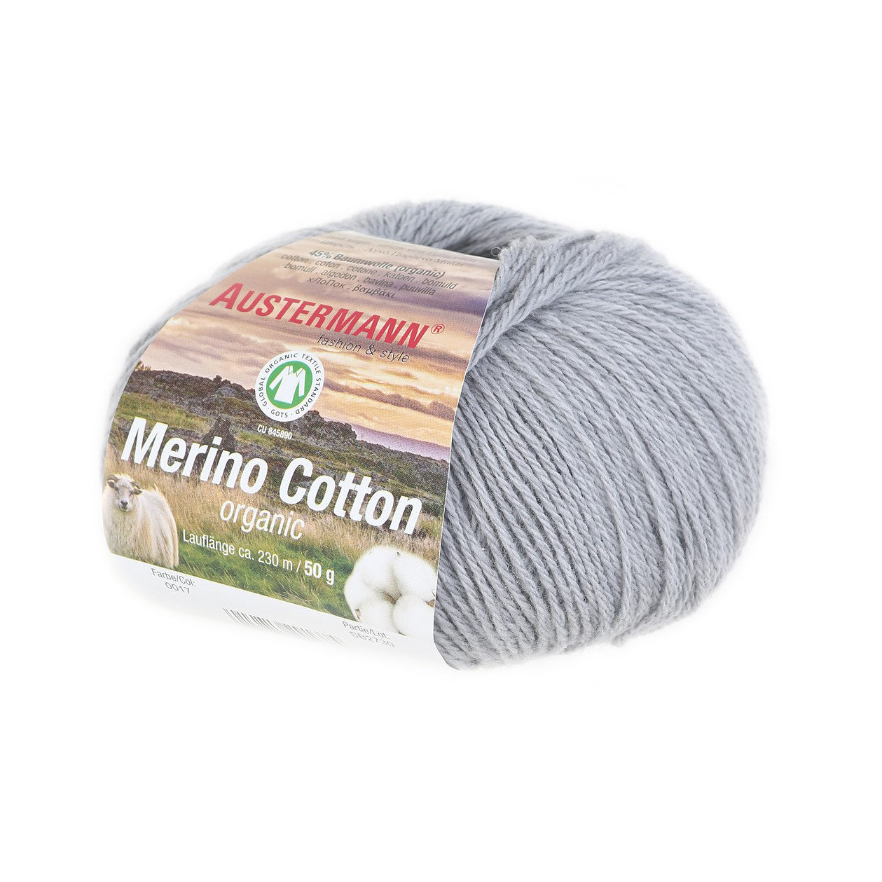 Merino Cotton / Knäuel 50g/230m LL / 55% Schurwolle (Merino), 45% Baumwolle (GOTS)