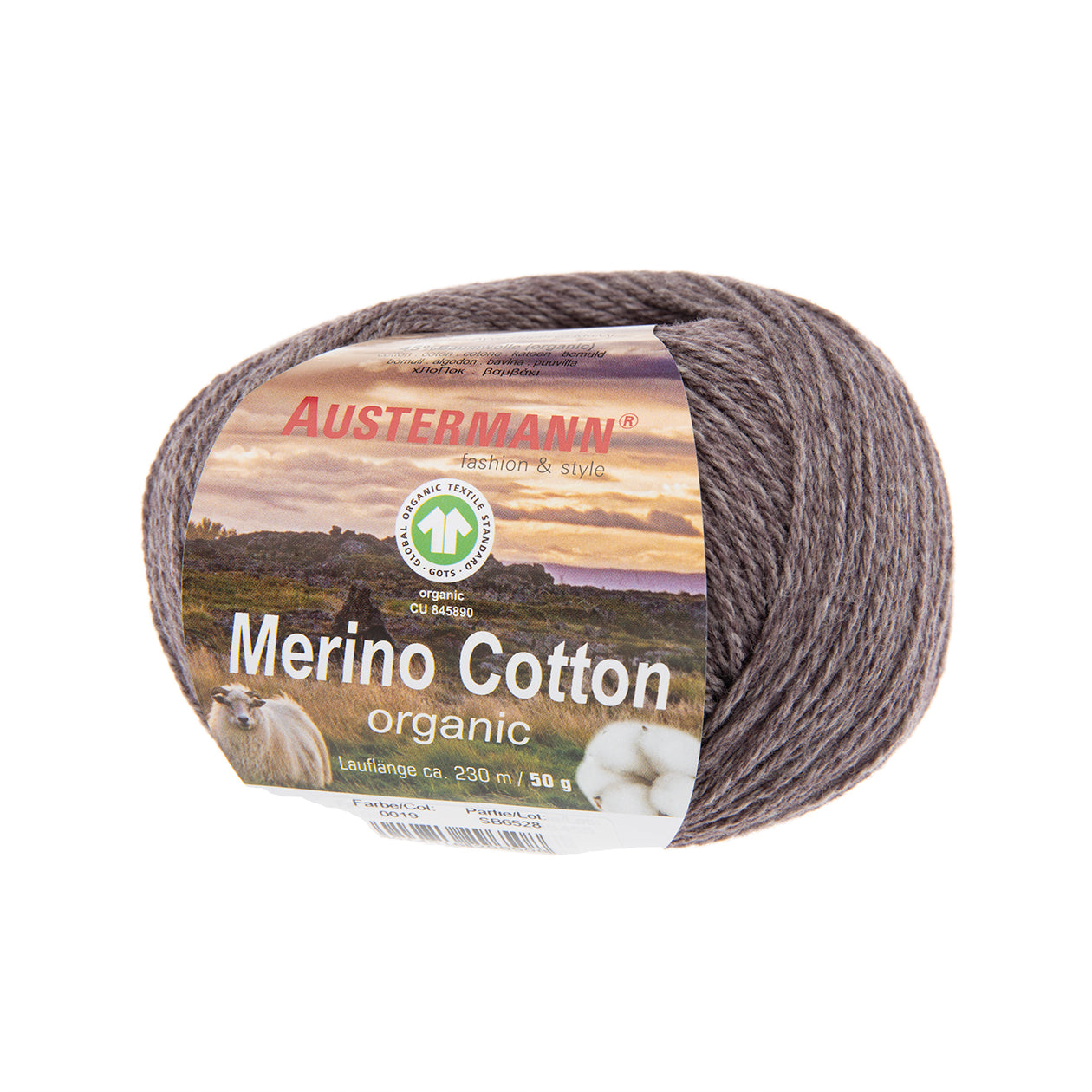 Merino Cotton / Knäuel 50g/230m LL / 55% Schurwolle (Merino), 45% Baumwolle (GOTS)
