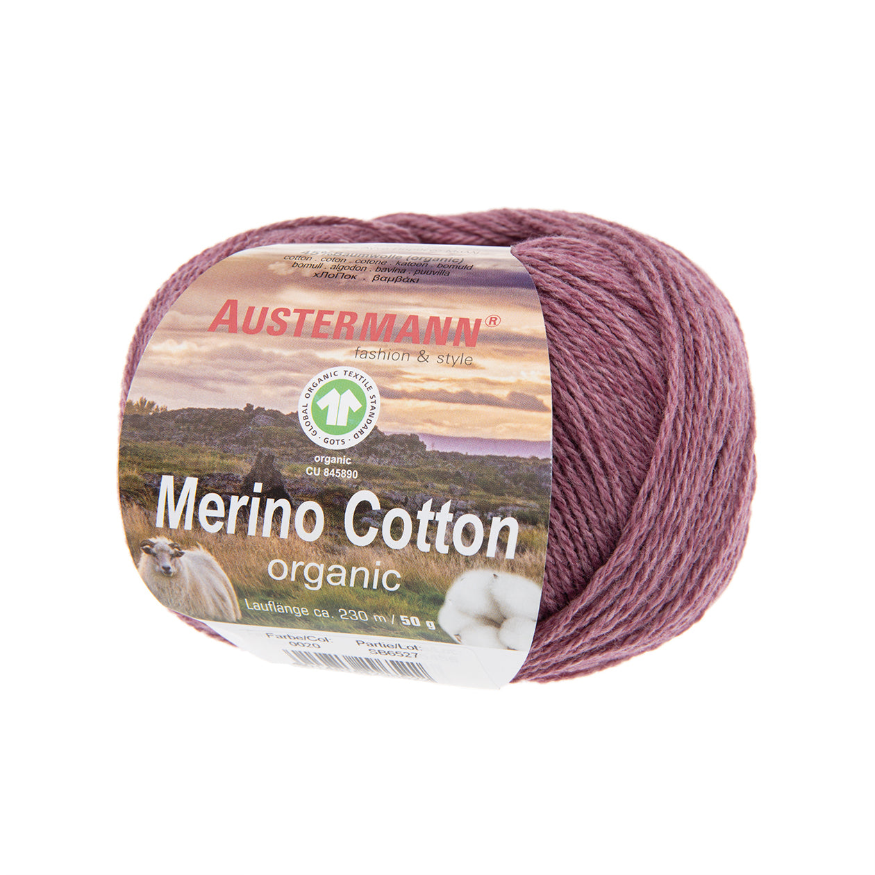 Merino Cotton / Knäuel 50g/230m LL / 55% Schurwolle (Merino), 45% Baumwolle (GOTS)