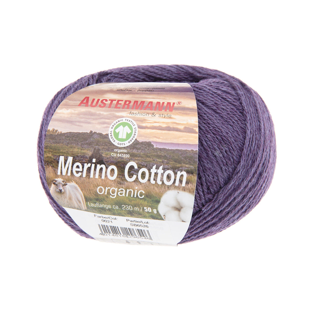 Merino Cotton / Knäuel 50g/230m LL / 55% Schurwolle (Merino), 45% Baumwolle (GOTS)