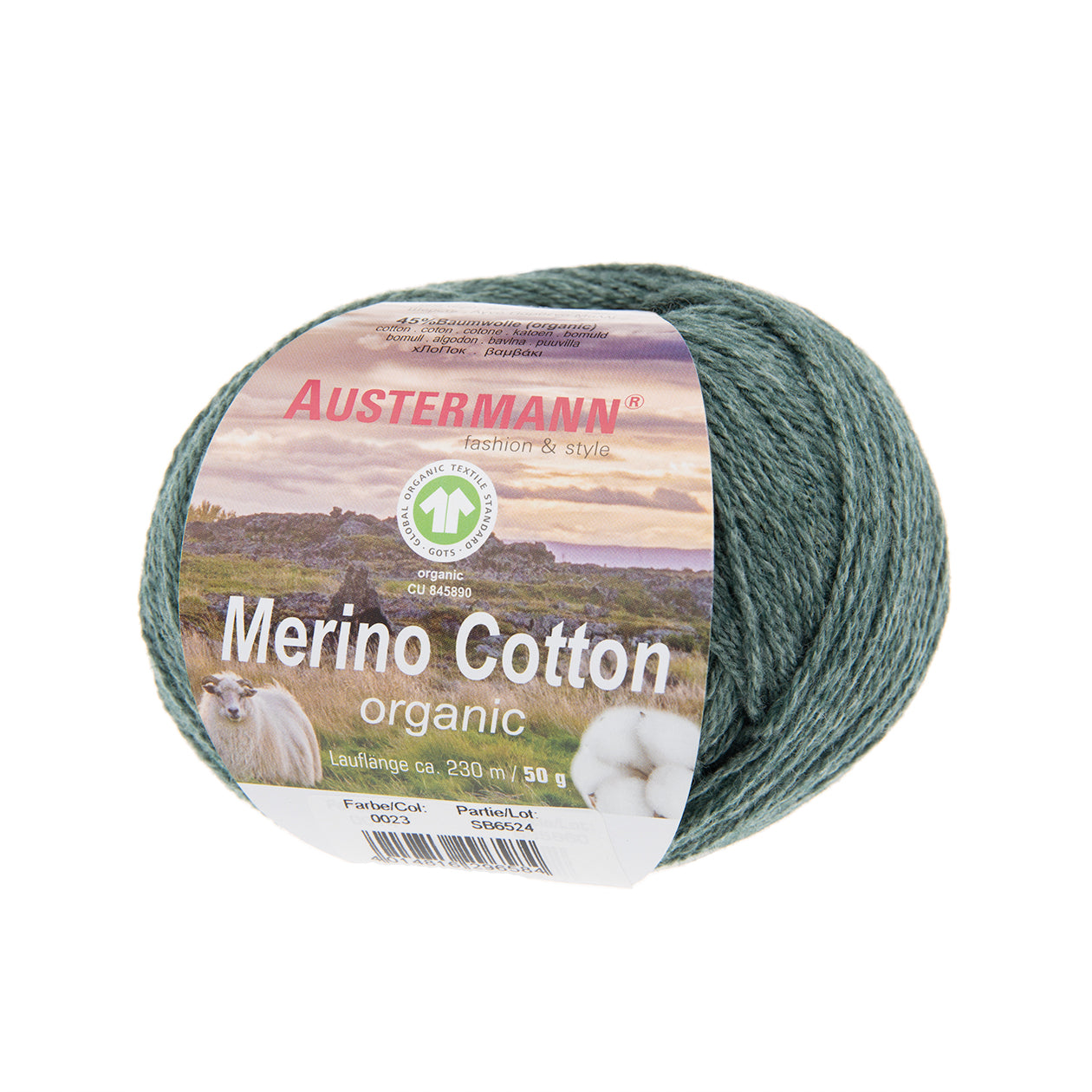 Merino Cotton / Knäuel 50g/230m LL / 55% Schurwolle (Merino), 45% Baumwolle (GOTS)