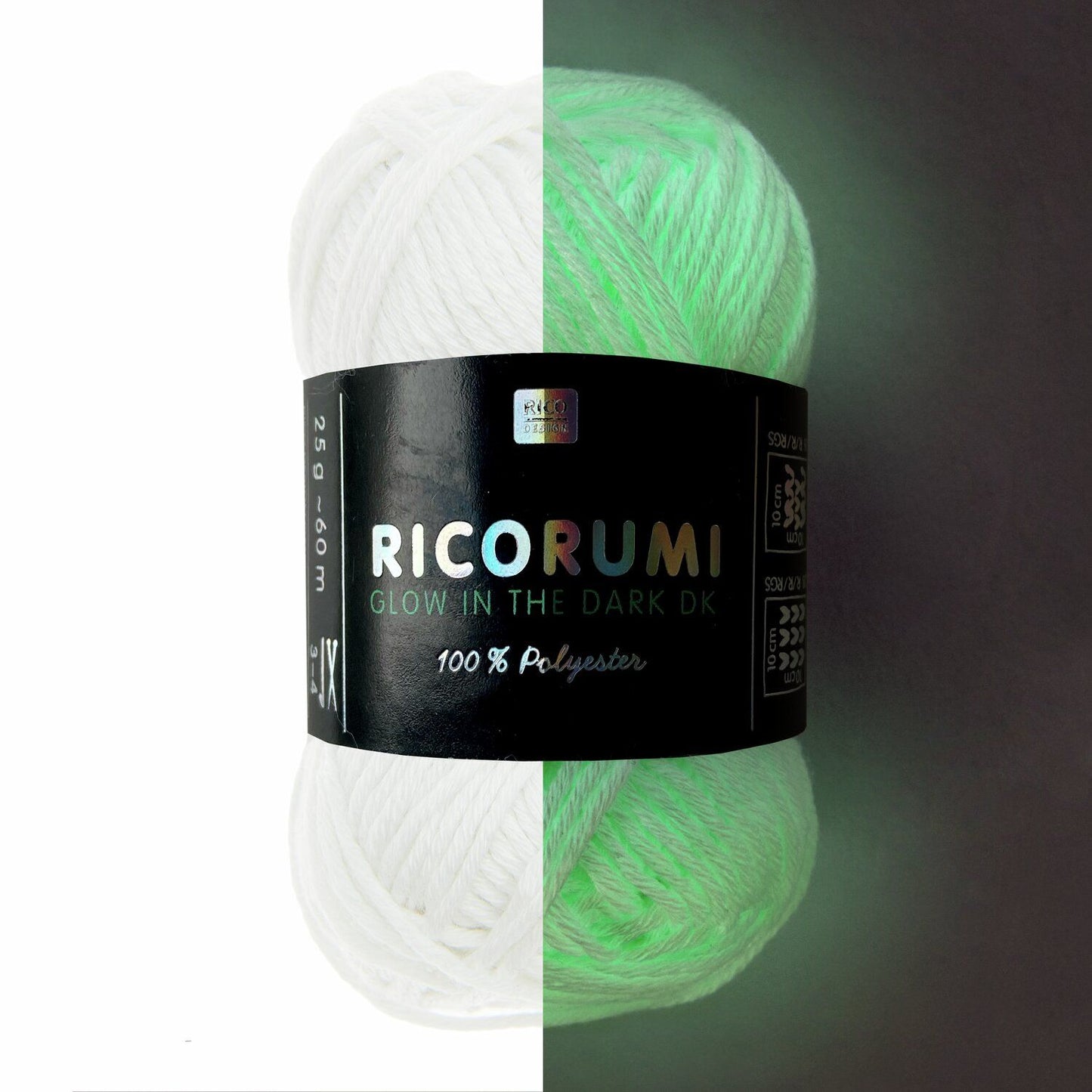 Ricorumi Glow in the Dark / Knäuel 25g/60m LL / 100% Polyester