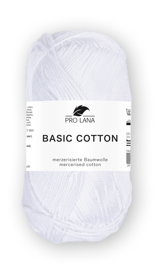 Basic Cotton / Knäuel 50g/125m LL / 100% Baumwolle mercerisiert gasiert / Abverkauf