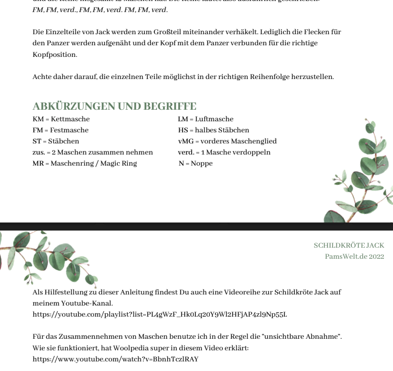 Printversion Häkelanleitung: Schildkröte Jack