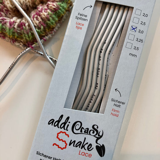 addiCraSySnake Lace Nadelspiel 15cm 203-2 Aluminium grau eloxiert