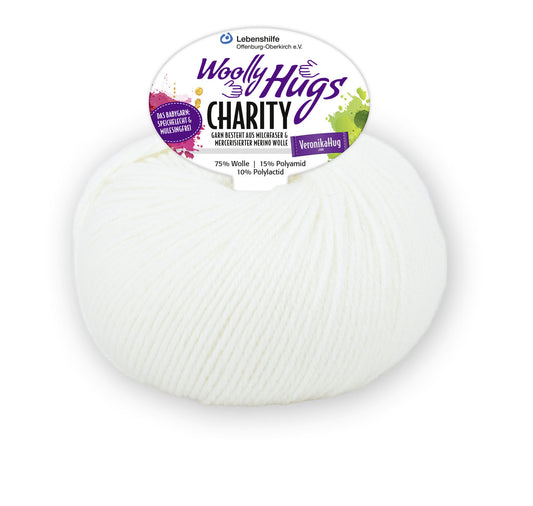 Charity 50g 75% Wolle, 15% Poyamid, 10% sonstige Fasern