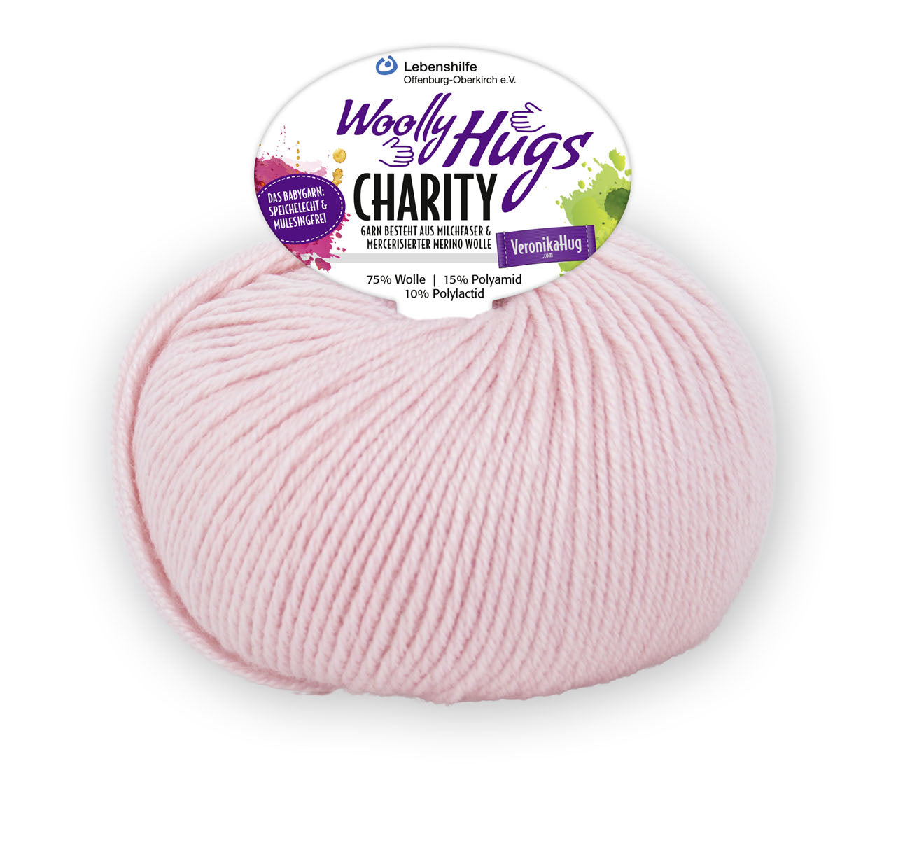Charity 50g 75% Wolle, 15% Poyamid, 10% sonstige Fasern