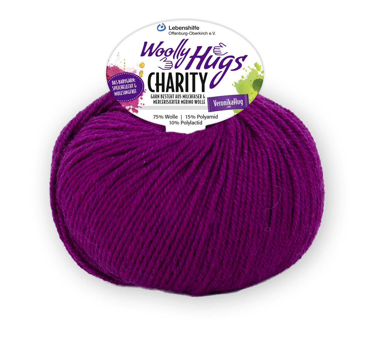 Charity 50g 75% Wolle, 15% Poyamid, 10% sonstige Fasern