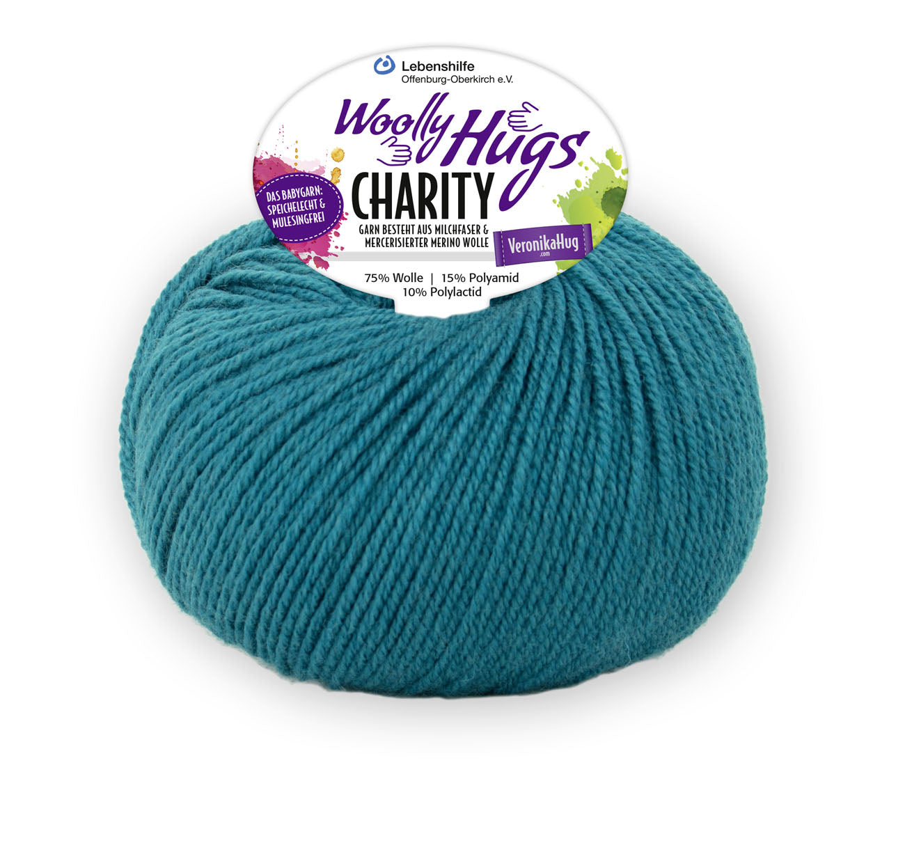Charity 50g 75% Wolle, 15% Poyamid, 10% sonstige Fasern