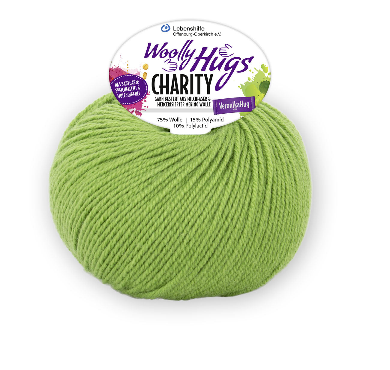 Charity 50g 75% Wolle, 15% Poyamid, 10% sonstige Fasern