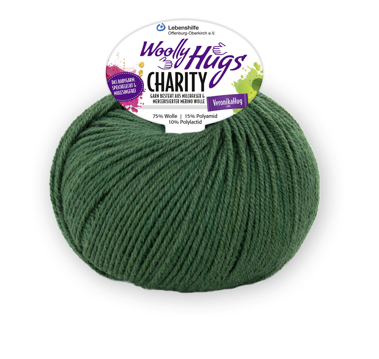 Charity 50g 75% Wolle, 15% Poyamid, 10% sonstige Fasern