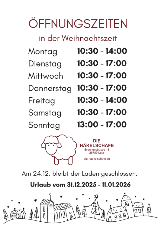 Öffnungszeiten in der Weihnachtszeit