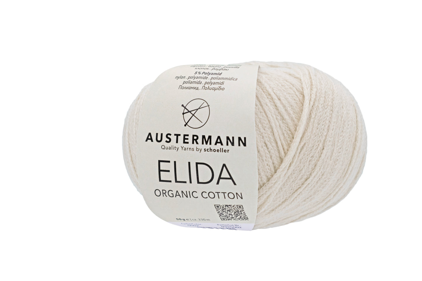 Elida / Knäuel 50g/330m LL / 95% Baumwolle, 5% Polyamid