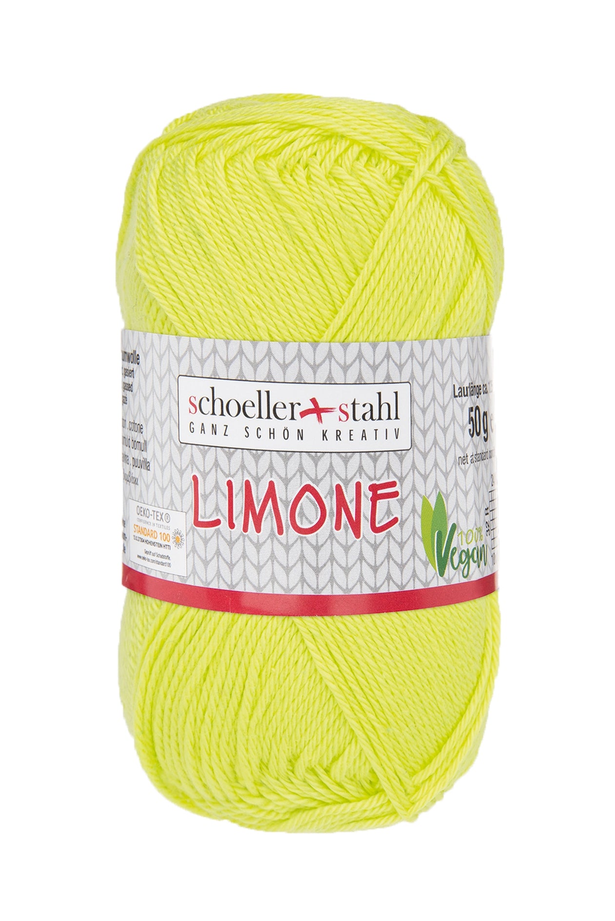 Limone / Knäuel 50g/125m LL / 100% Baumwolle mercerisiert gasiert / vegan