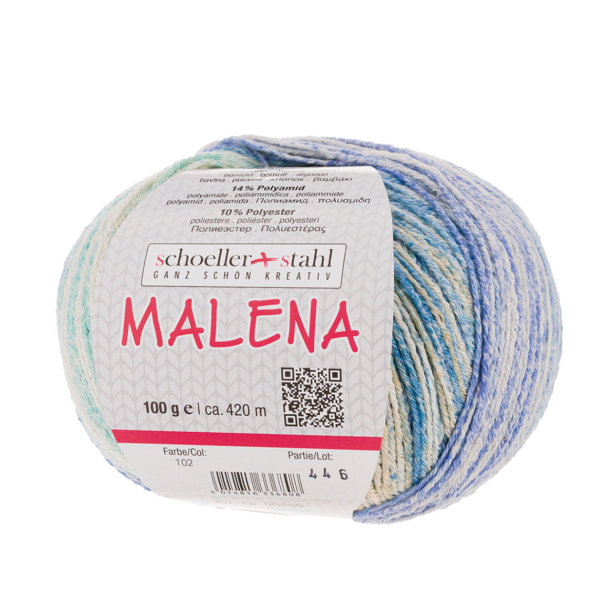 Malena / Knäuel 100g/420m LL / 76% Baumwolle,14% Polyamid,10% Polyester