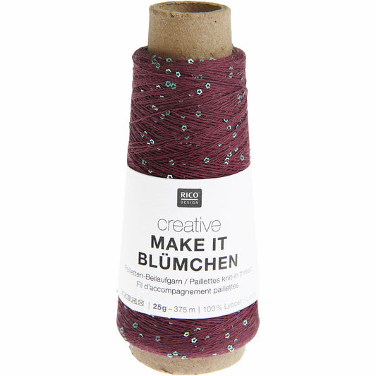 Make it Blümchen Beilaufgarn / Spule 25g/375m LL / 100% Lyocell (Pailletten 100% Polyester)