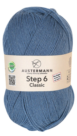 Austermann Step 6 Classic / Knäuel 150g/410m LL/ 75% Schurwolle/25%Polyamid / Sockenwolle trocknergeeignet / mit Aloe Vera und Jojoba Öl