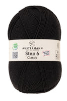 Austermann Step 6 Classic / Knäuel 150g/410m LL/ 75% Schurwolle/25%Polyamid / Sockenwolle trocknergeeignet / mit Aloe Vera und Jojoba Öl