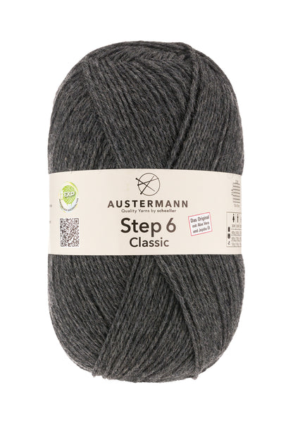 Step 6 Classic / Knäuel 150g/410m LL/ 75% Schurwolle/25%Polyamid / Sockenwolle trocknergeeignet / mit Aloe Vera und Jojoba Öl