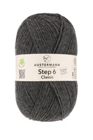 Austermann Step 6 Classic / Knäuel 150g/410m LL/ 75% Schurwolle/25%Polyamid / Sockenwolle trocknergeeignet / mit Aloe Vera und Jojoba Öl