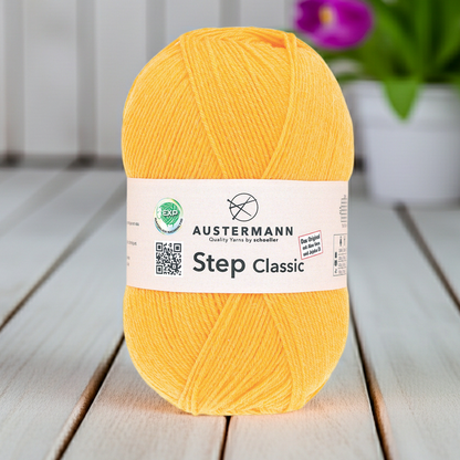 Step 4 Classic / Knäuel 100g/420m LL / 75% Schurwolle/ 25% Polyamid/ Sockenwolle trocknergeeignet / mit Aloe Vera und Jojoba Öl