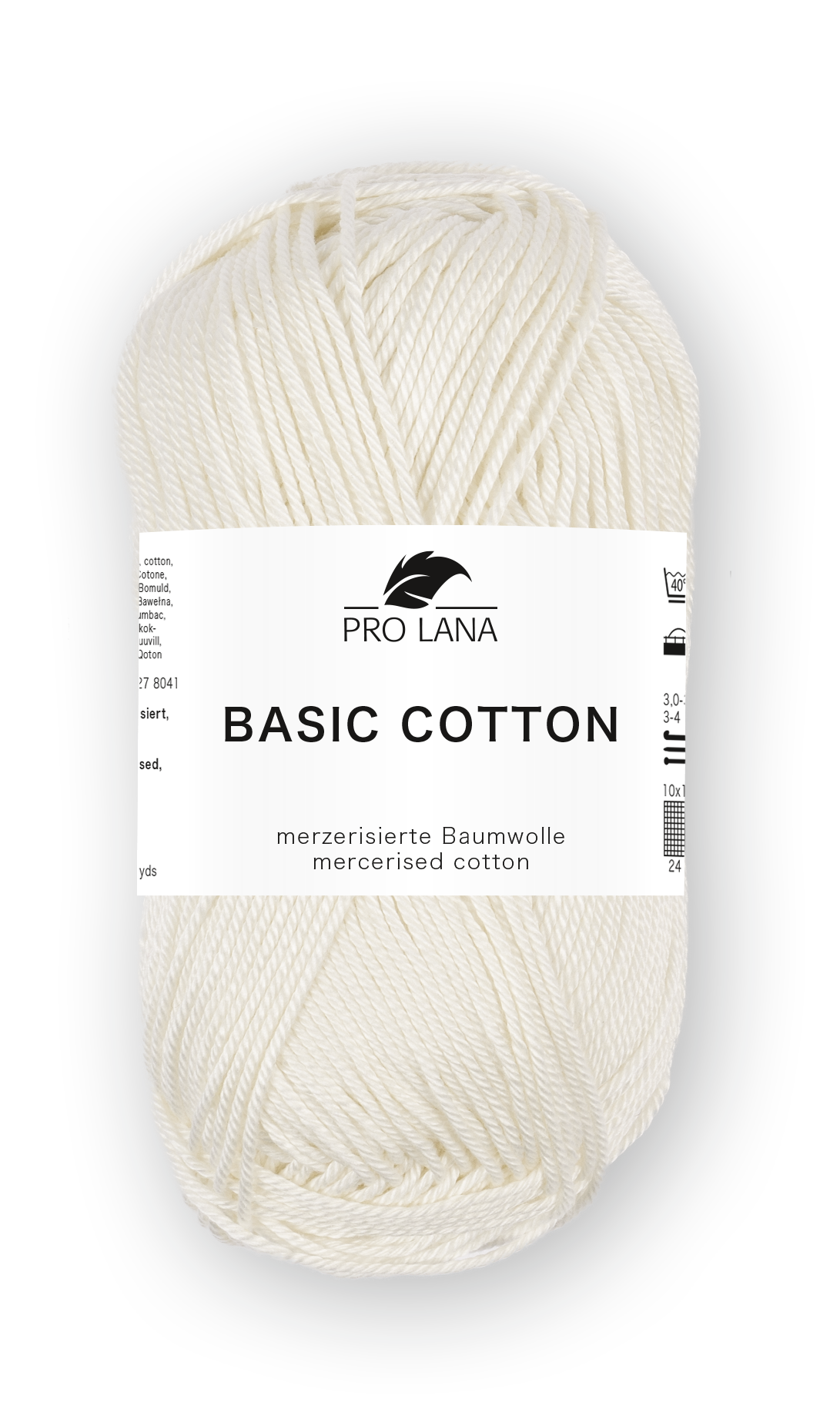 Basic Cotton / Knäuel 50g/125m LL / 100% Baumwolle mercerisiert gasiert