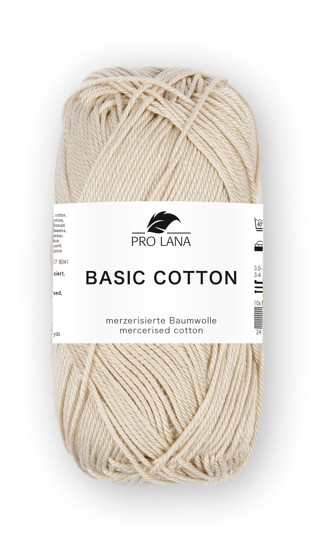 Basic Cotton / Knäuel 50g/125m LL / 100% Baumwolle mercerisiert gasiert