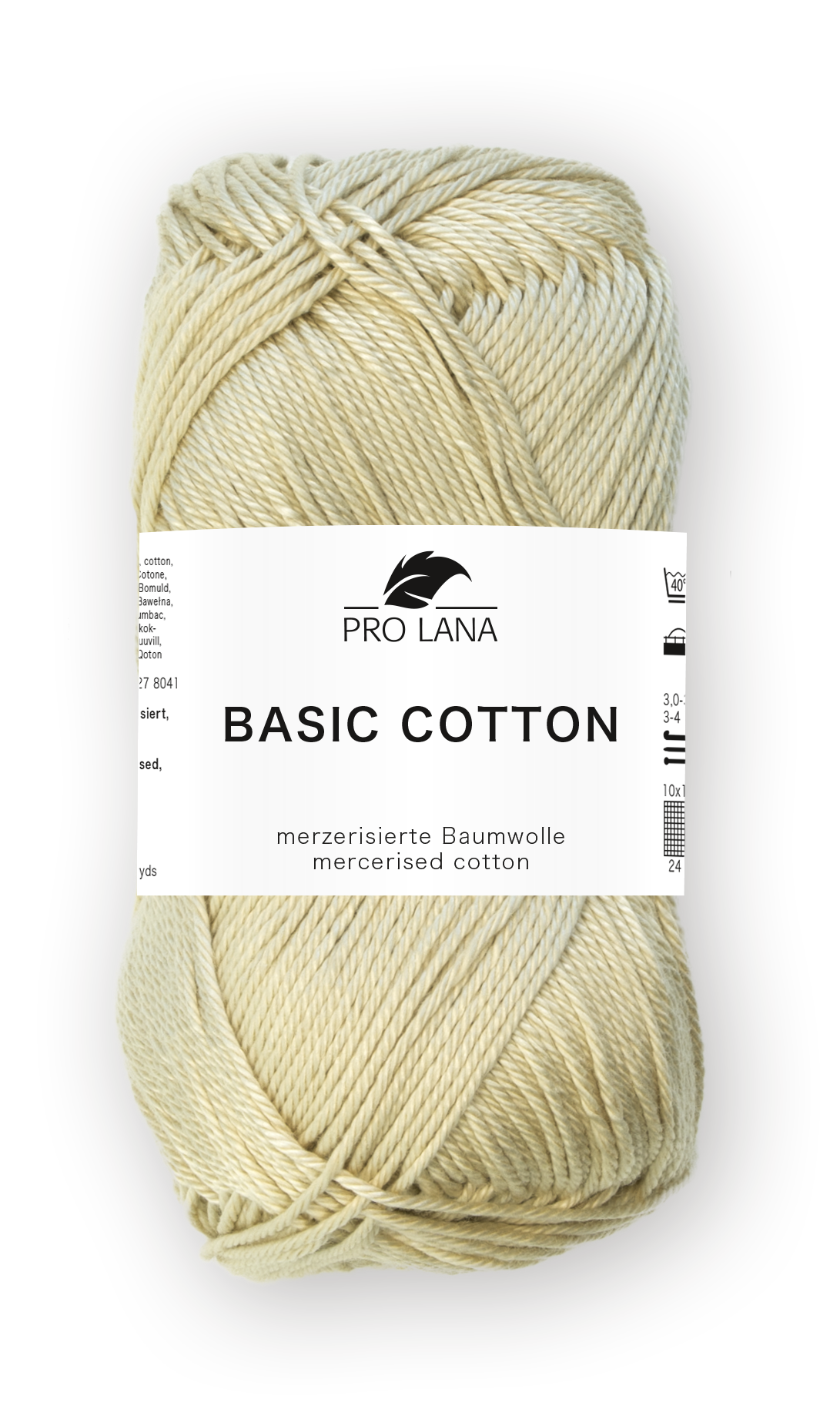 Basic Cotton / Knäuel 50g/125m LL / 100% Baumwolle mercerisiert gasiert