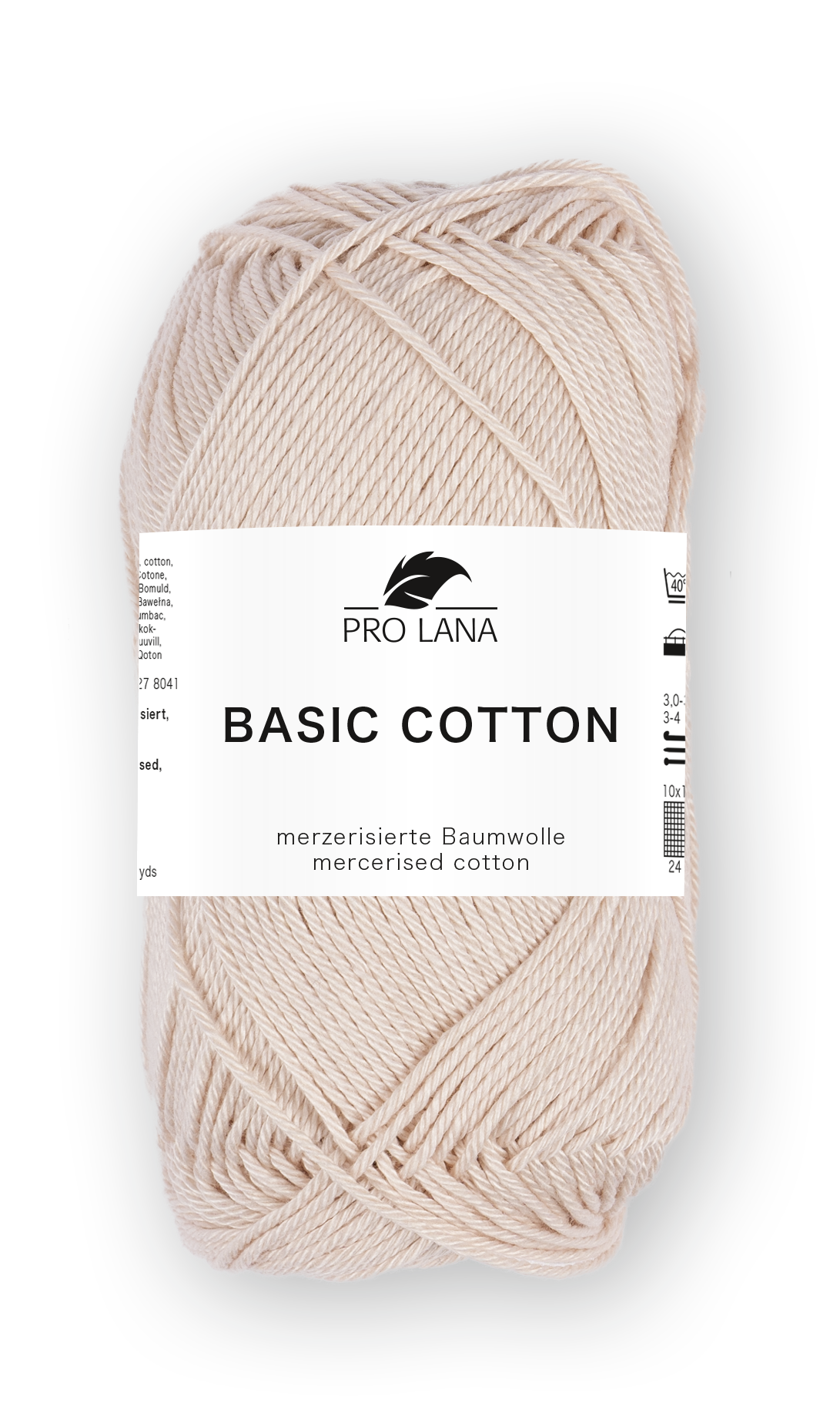 Basic Cotton / Knäuel 50g/125m LL / 100% Baumwolle mercerisiert gasiert