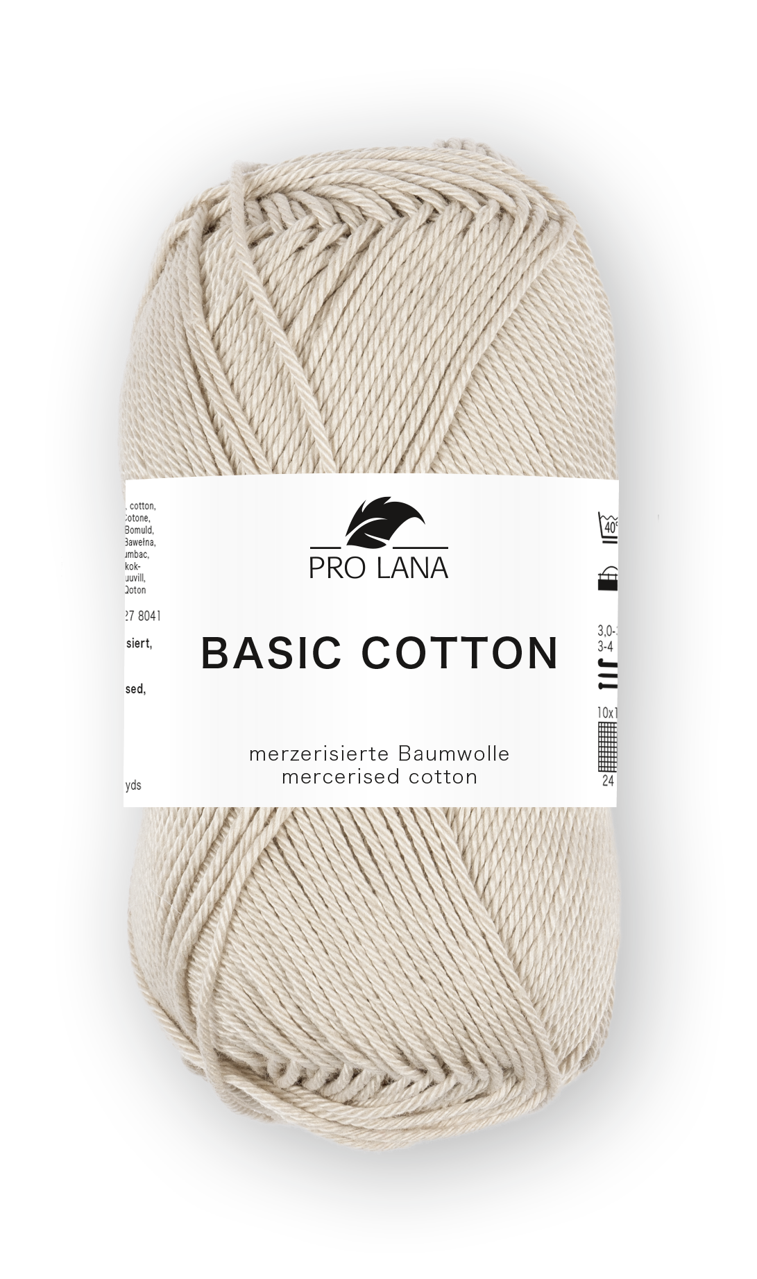 Basic Cotton / Knäuel 50g/125m LL / 100% Baumwolle mercerisiert gasiert
