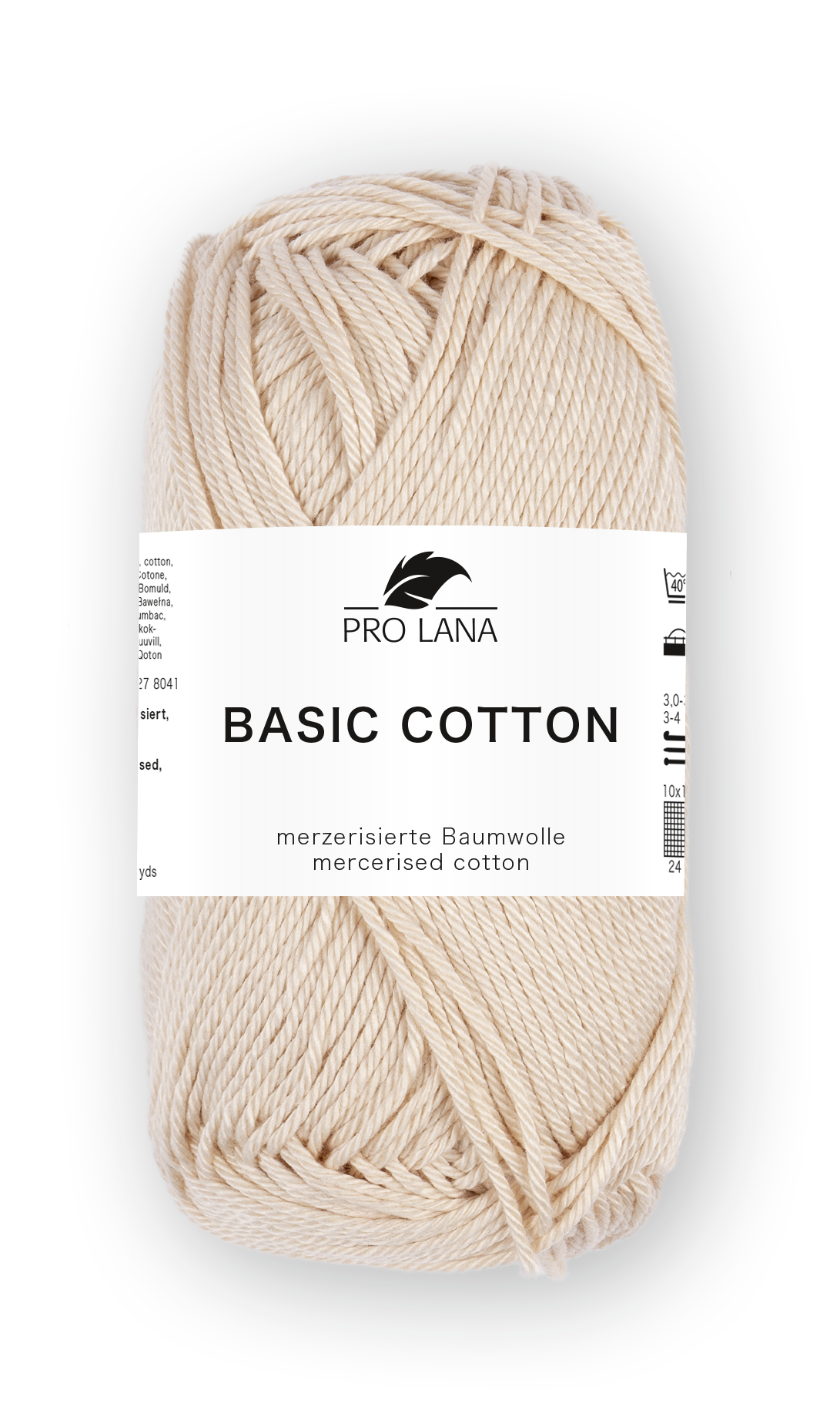 Basic Cotton / Knäuel 50g/125m LL / 100% Baumwolle mercerisiert gasiert