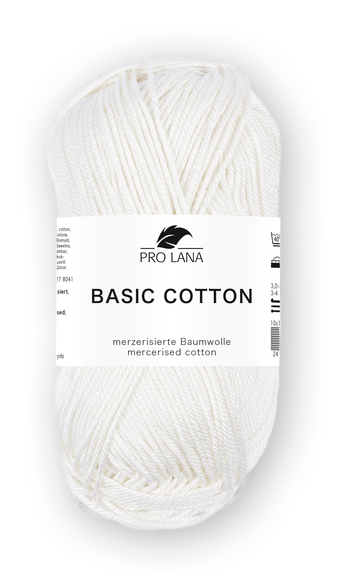 Basic Cotton / Knäuel 50g/125m LL / 100% Baumwolle mercerisiert gasiert