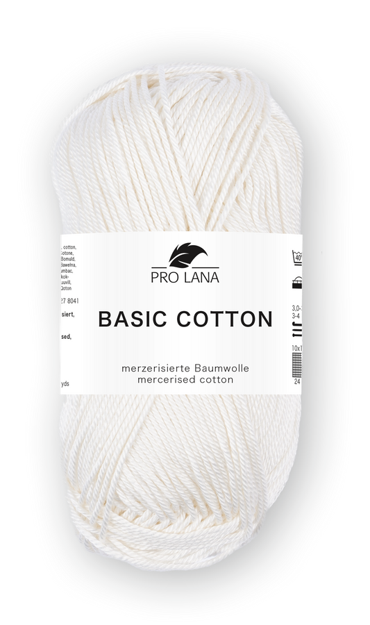 Basic Cotton / Knäuel 50g/125m LL / 100% Baumwolle mercerisiert gasiert