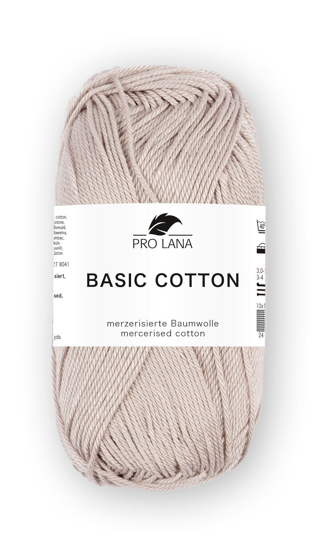 Basic Cotton / Knäuel 50g/125m LL / 100% Baumwolle mercerisiert gasiert