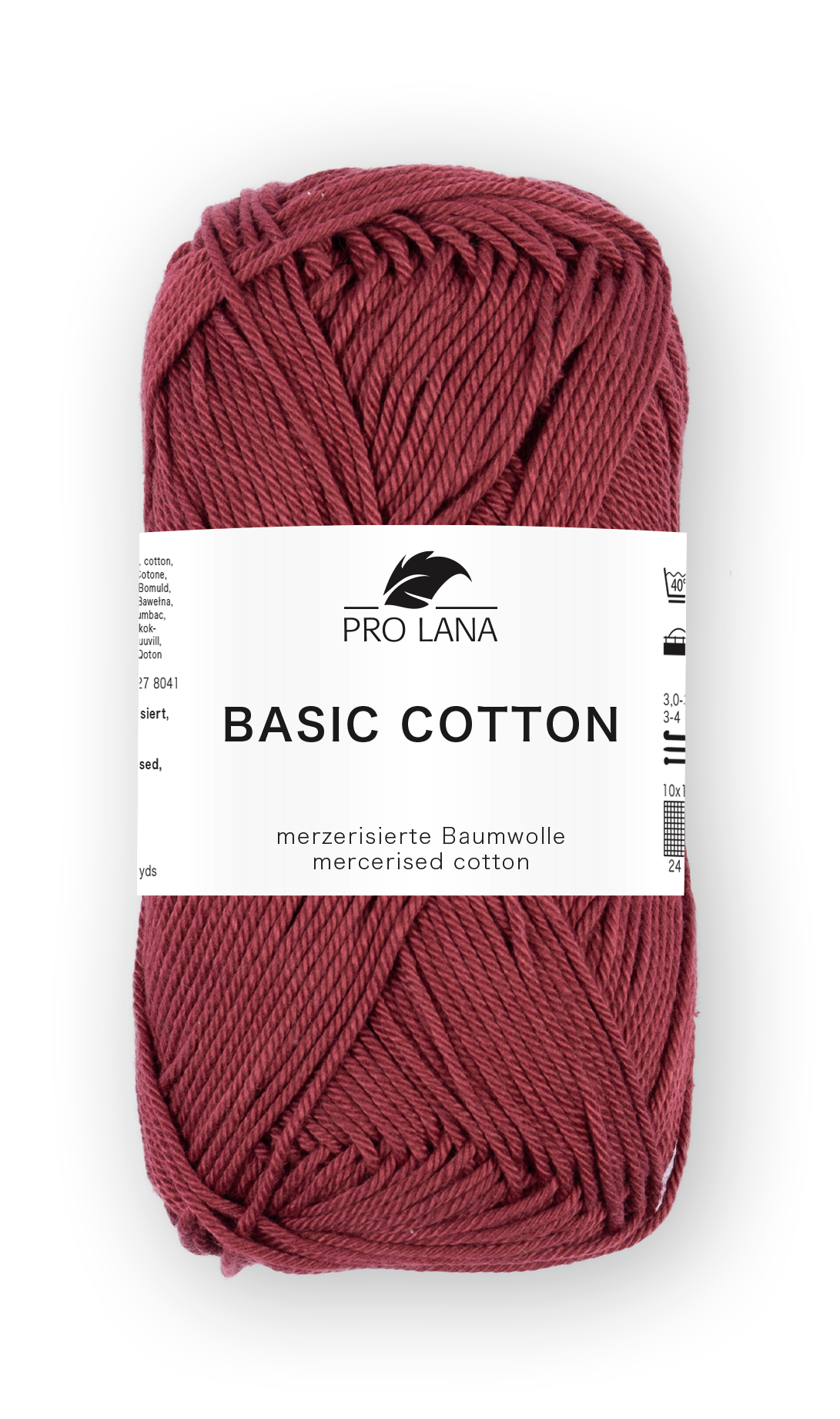 Basic Cotton / Knäuel 50g/125m LL / 100% Baumwolle mercerisiert gasiert