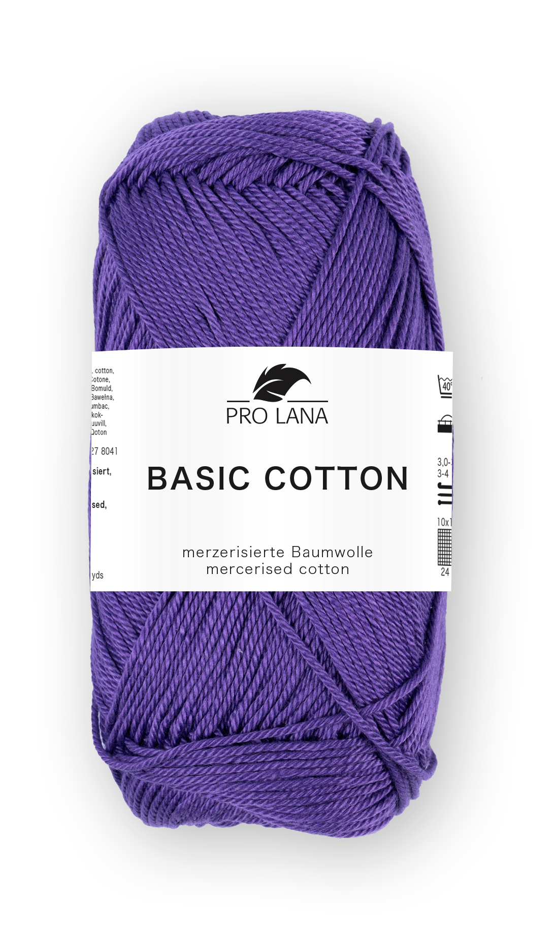 Basic Cotton / Knäuel 50g/125m LL / 100% Baumwolle mercerisiert gasiert