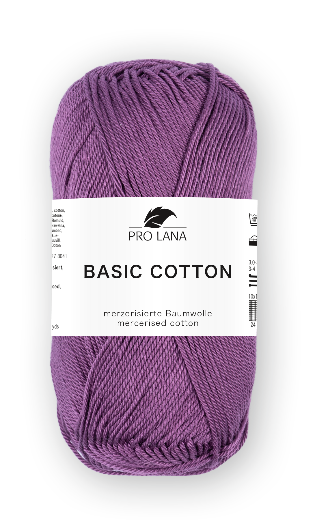 Basic Cotton / Knäuel 50g/125m LL / 100% Baumwolle mercerisiert gasiert