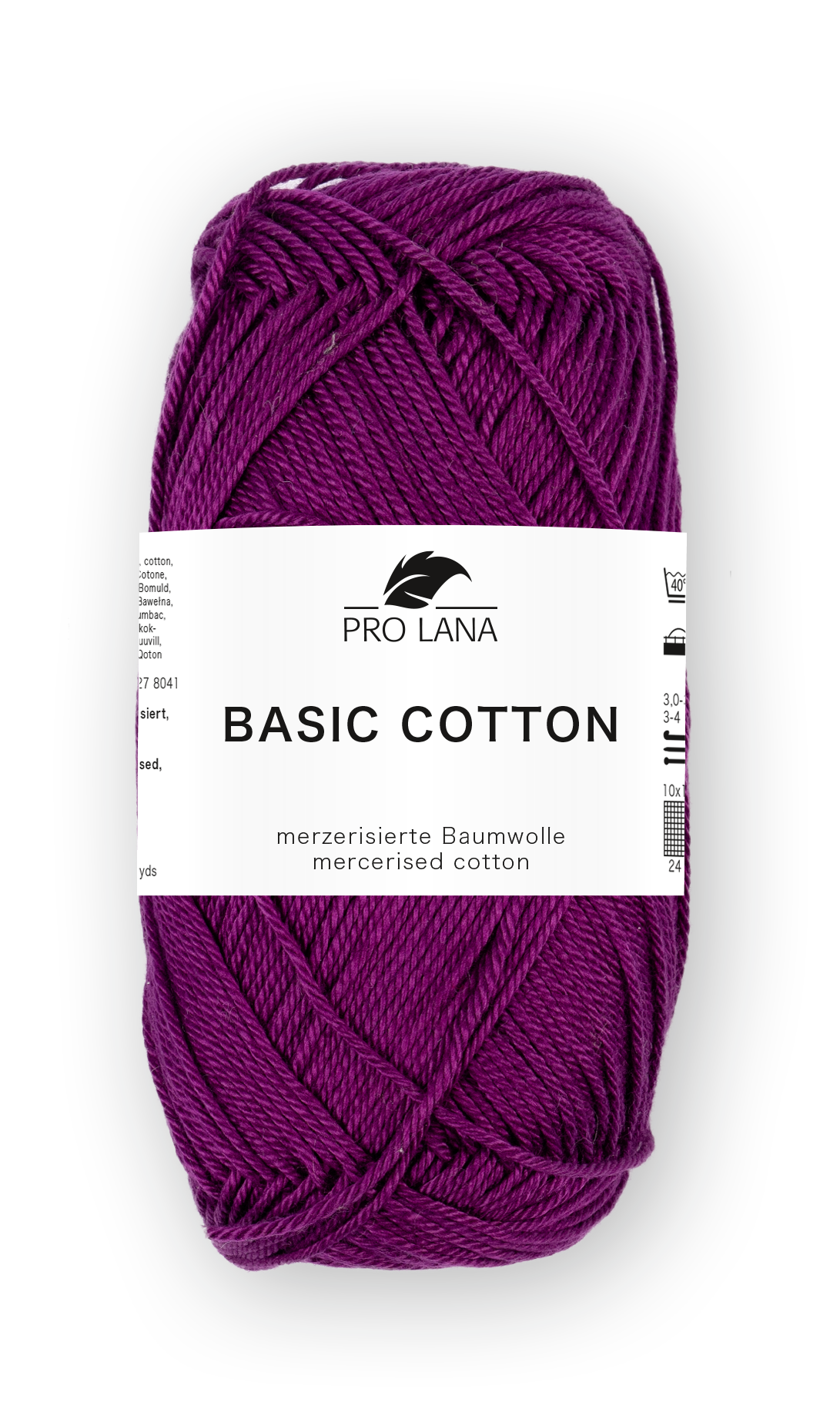 Basic Cotton / Knäuel 50g/125m LL / 100% Baumwolle mercerisiert gasiert